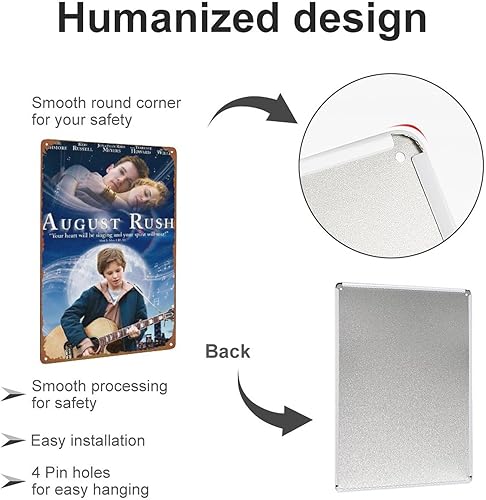 Miniatura 3 de Póster de película de August Rush, divertido letrero de metal novedoso, decoración de pared retro para la puerta del hogar, jardín, bares,