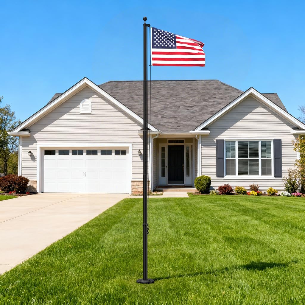 Flagpole Collar Base with Adjustable Sleeves – Scratch-Resistant, Precise Fit, Easy 3-Step Installation, Fits All Flagpoles Under 2.9 Inches