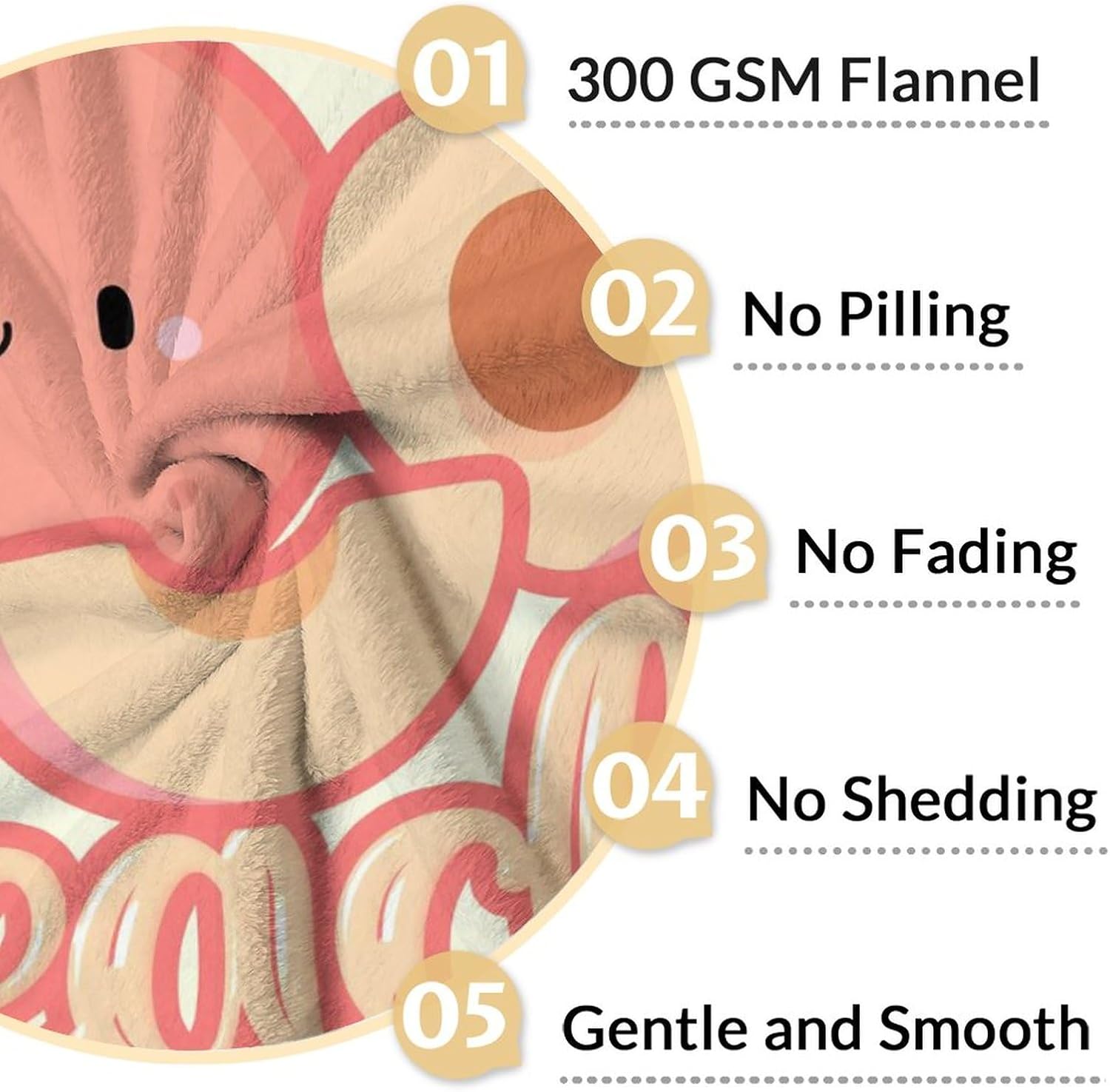 Custom Peach Blanket for Girls - 50x60 Inches Throw Size with Name - Soft Fuzzy Plush Throws Gift - Beige Funny Blanket for Bed, Couch, Sofa