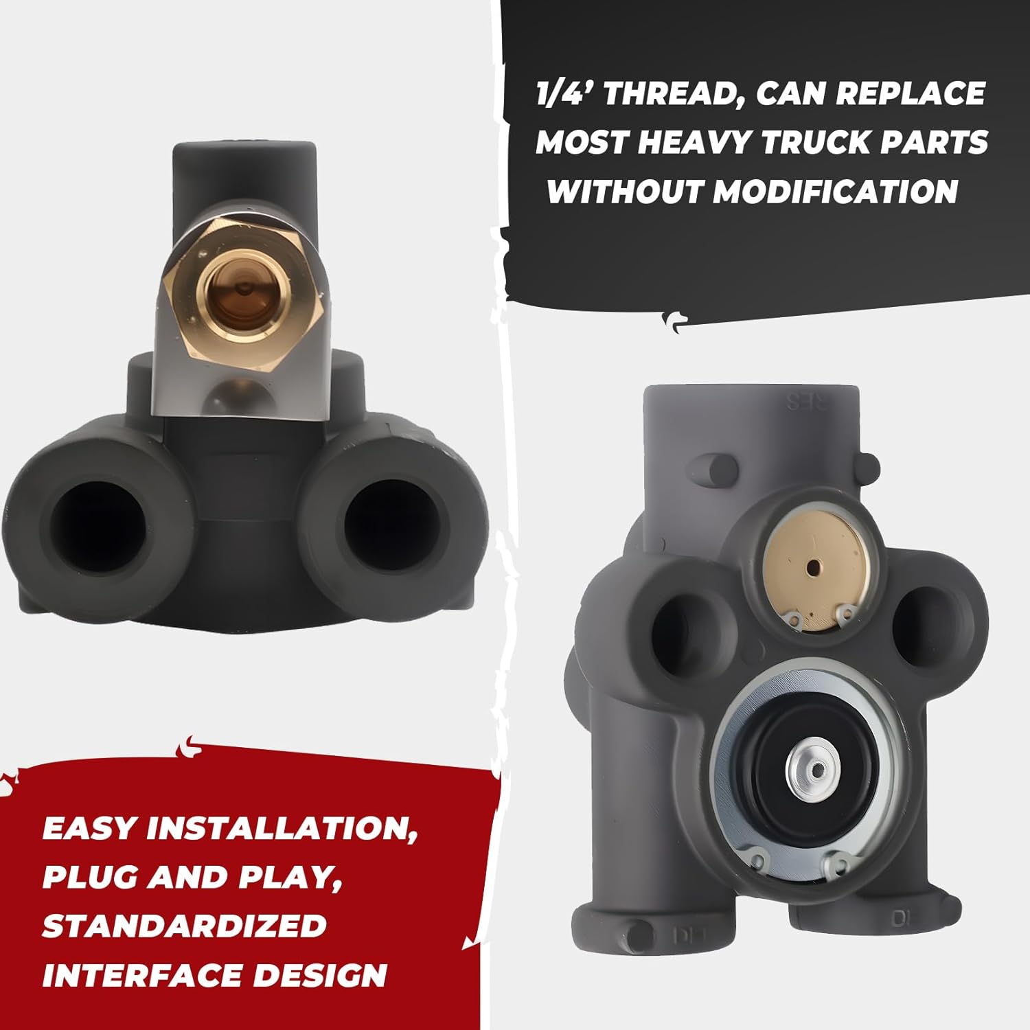 Airmatic Brake Emergency Relay Valve Compatible with 51301 Trailer Emergency Valve 1/4" Supply & Control Ports Spring Brake Control