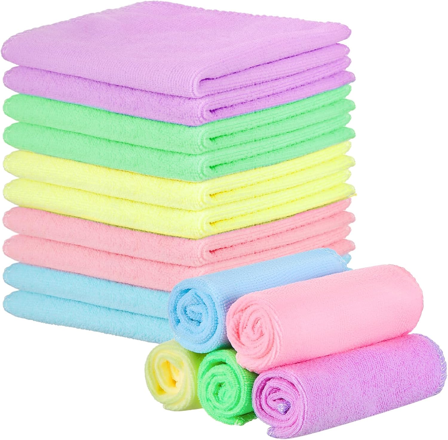 Hestya 50 Pcs Microfiber Face Cloths Face Washcloth Soft Face Towel