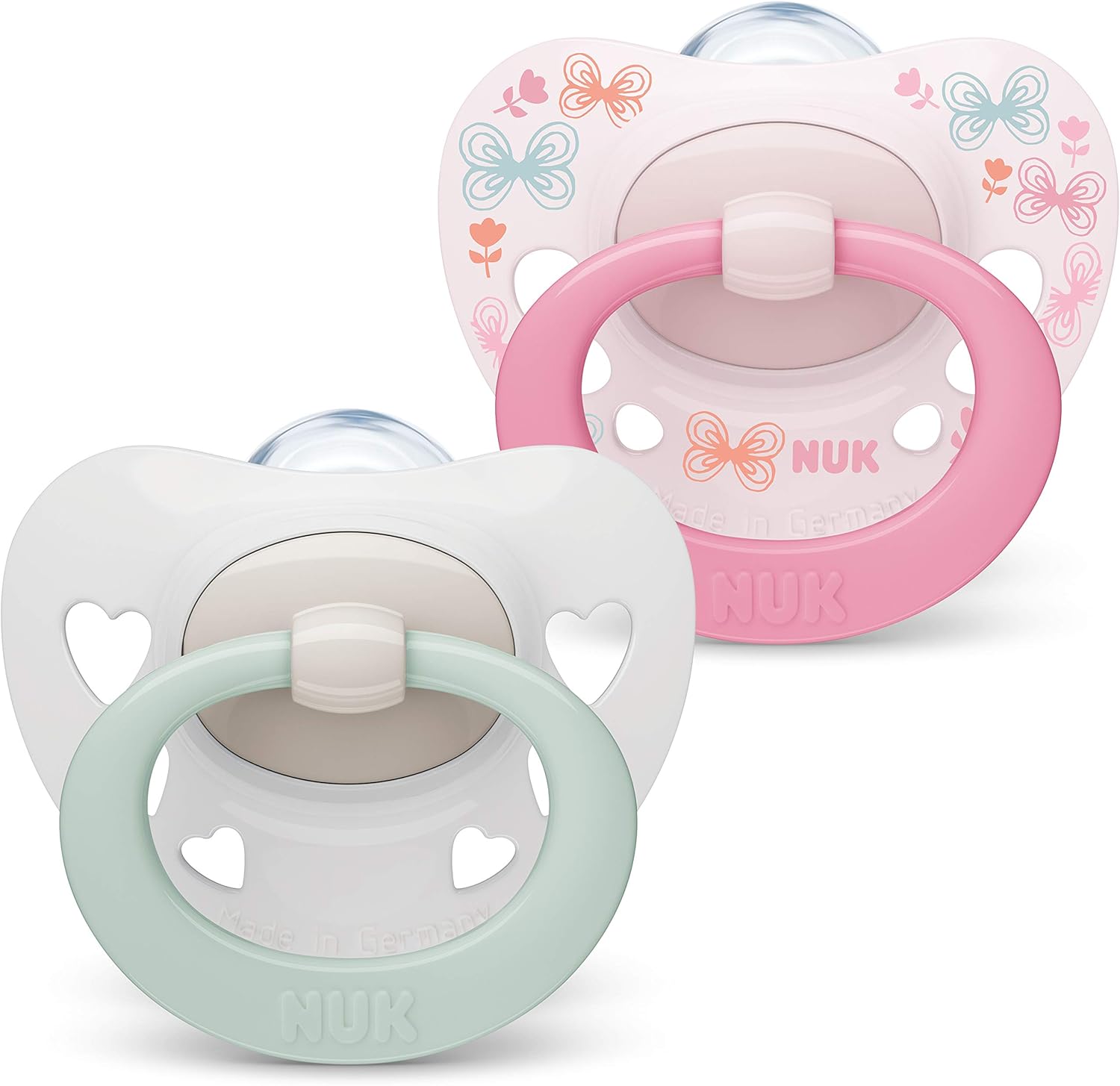 Soothers & Teethers 2 Count BPA Free Pink NUK Genius Baby Dummies 06 Months Silicone Baby Products