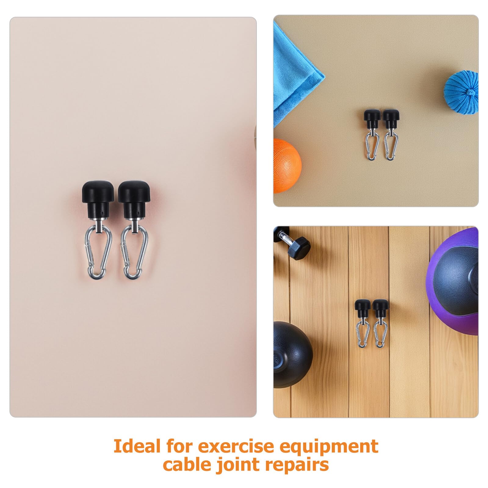 Drahtseilklemmen für Fitnessgeräte, 3 Stück aus Eisen und Kunststoff | Drahtseil und Seilzugsystem, Workout und Exercise, Universell Kompatibel