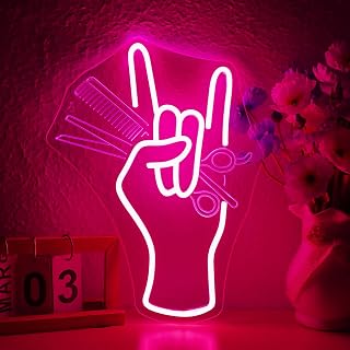 Horseneon Letrero de neón de mano de mano, color rosa, luz de neón para decoración de pared, letrero de neón, guante, luz de neón, para sala de juegos, dormitorio, decoración, bar, cafetería, boda