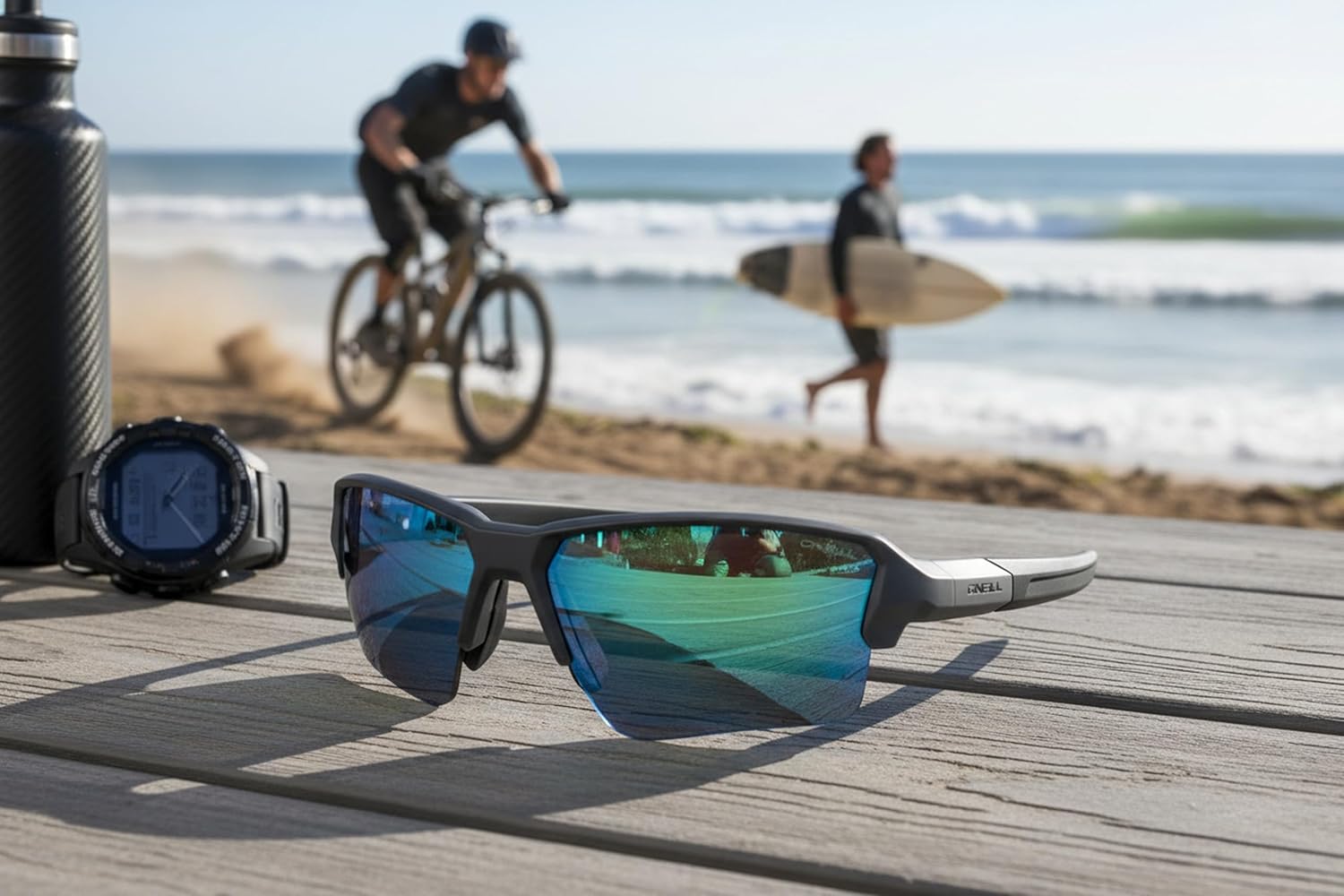O'NEILL FREERIDE 2.0 Men's Semi-Rimless Sports Performance Polarized Sunglasses, UV400 Protection, 68 mm