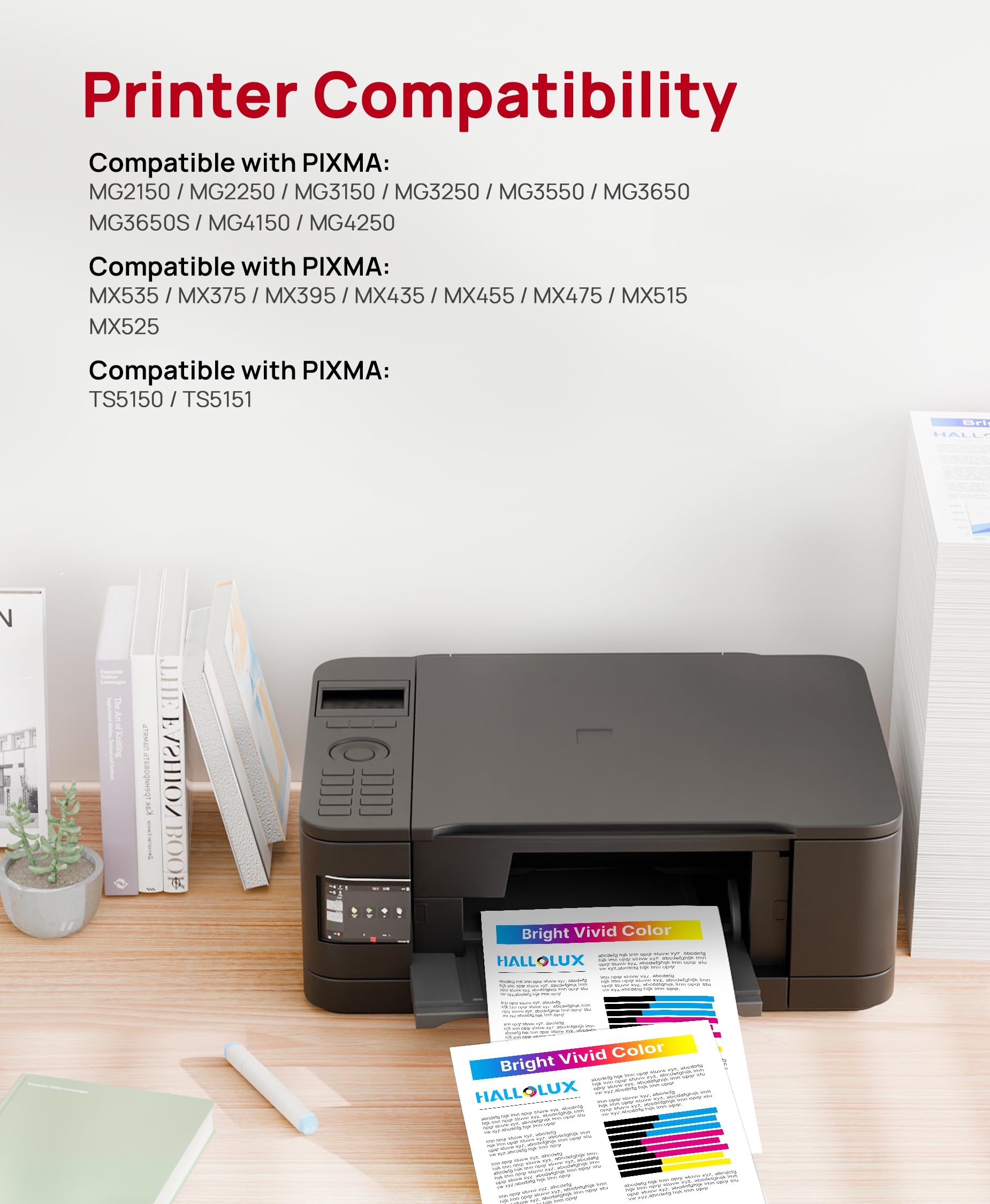 HALLOLUX PG-540XL CL-541XL Cartucce d'inchiostro Sostituzione per Canon 540 541 PG 540 XL CL 541 XL per Canon TS5150 TS5151 per Pixma MG3650 MG3650S MG3600 MX475 MX535 MG3500 MG3550 (Nero e Colore)