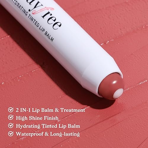 Miniatura 6 de Bálsamo labial tintado, brillante, bombea los labios, ligero, hidrata y tiñe con aceite de semilla de jojoba, bálsamo labial vegano, regalo para el