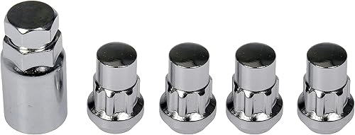 Miniatura 4 de Dorman 712-628 Wheel Nut Lock Chrome Acorn Set M14-1.50 Compatible with Select Chevrolet  GMC Models, 5 Piece Set