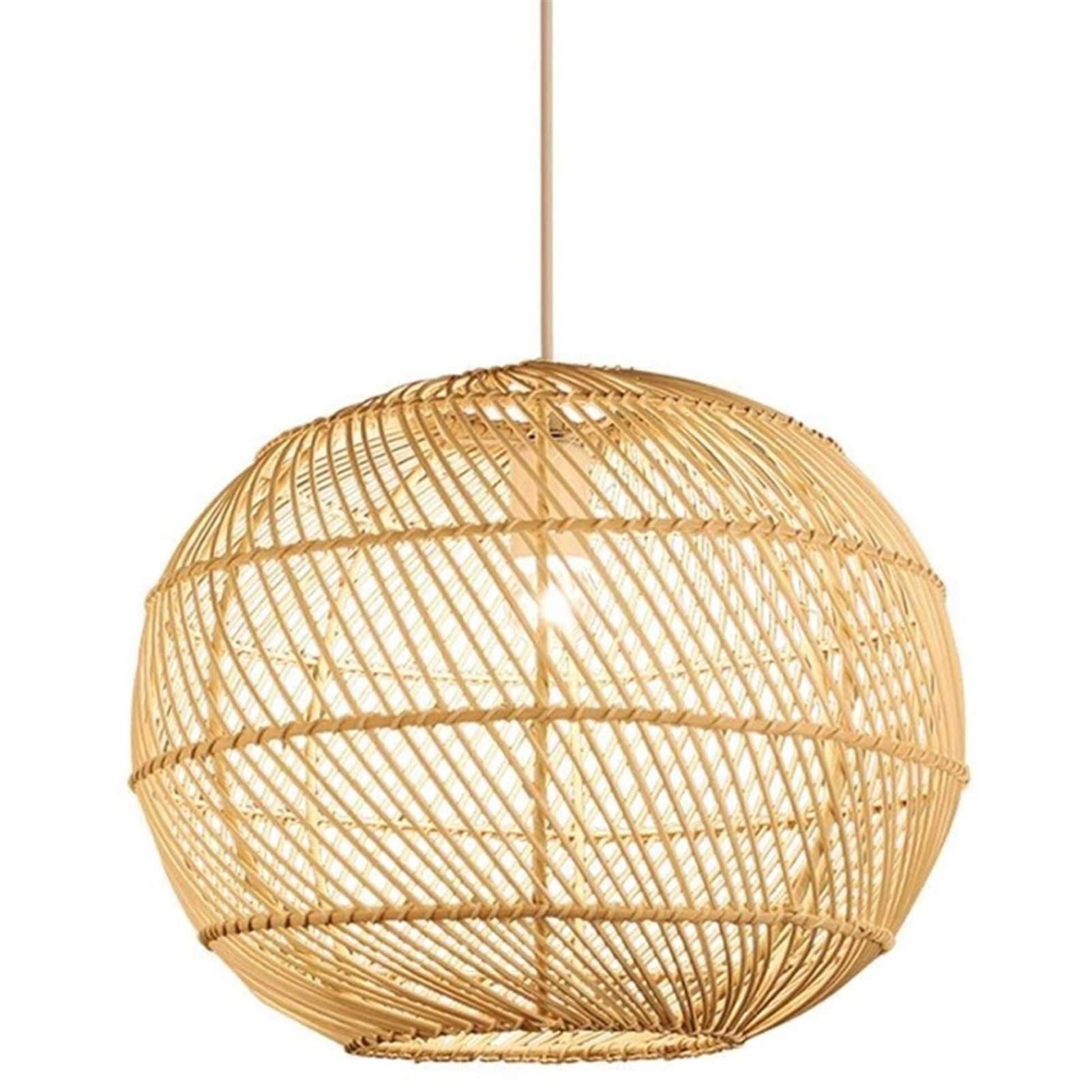 Lampe à suspension de couloir style japonais en rotin et bambou