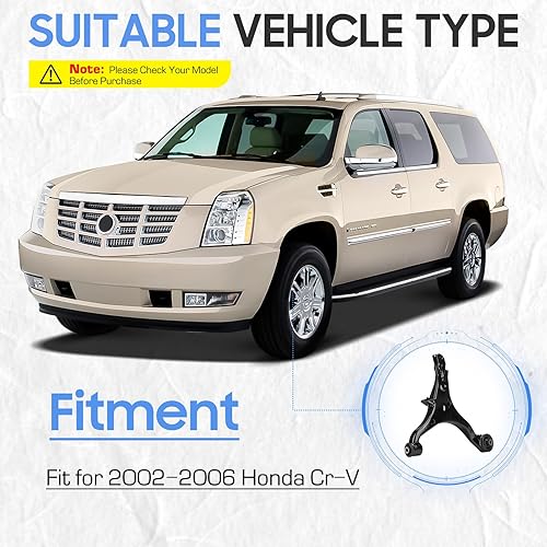 Miniatura 2 de Brazos de control inferiores delanteros izquierdo y derecho con rótulas barra estabilizadora Kit de suspensión para Honda CR-V 2002-2006 (6 piezas)