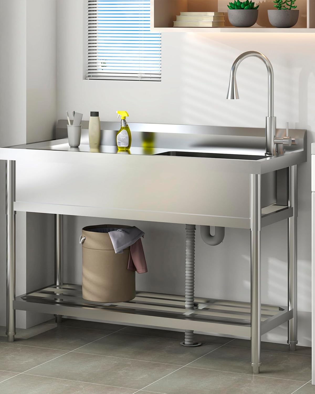 Garvee utility sink installed in a kitchen or laundry room setting