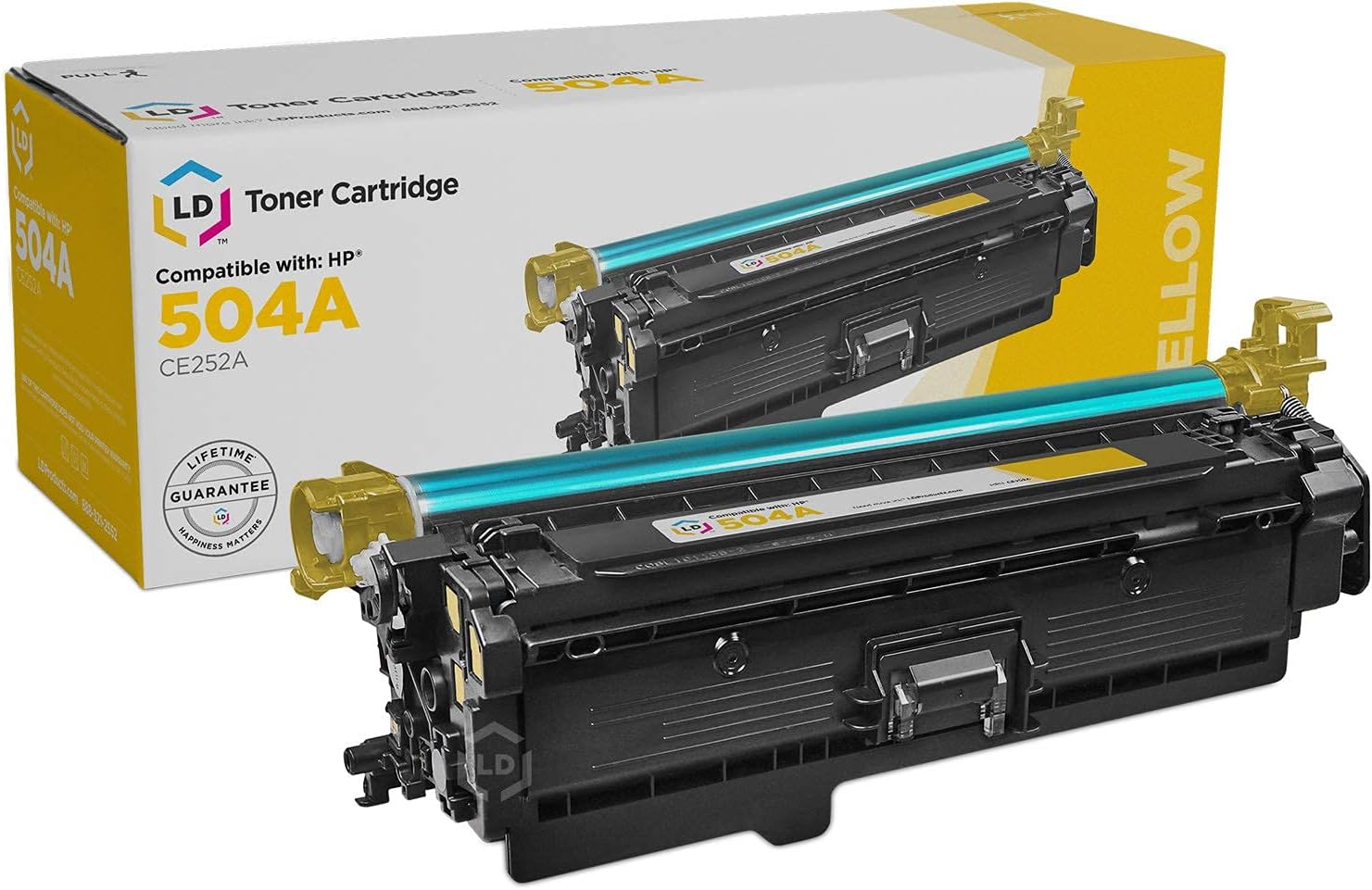LD Remanufactured Toner Cartridge Replacement for HP 504A CE252A (Yellow)