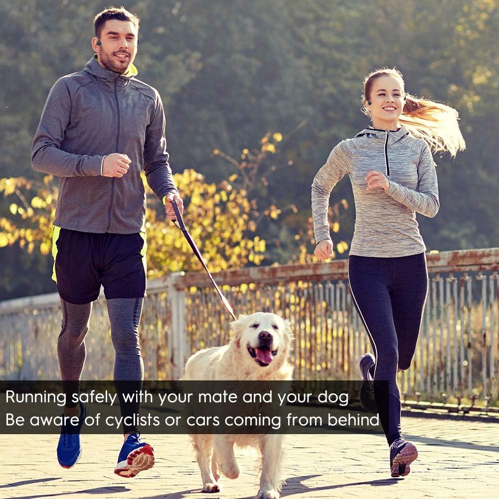 Bone Conduction Headphones Bluetooth 5.0 Open-Ear Wireless Sports Headsets w/Mic for Jogging Running Driving Cycling, Lightweight-1.2 oz