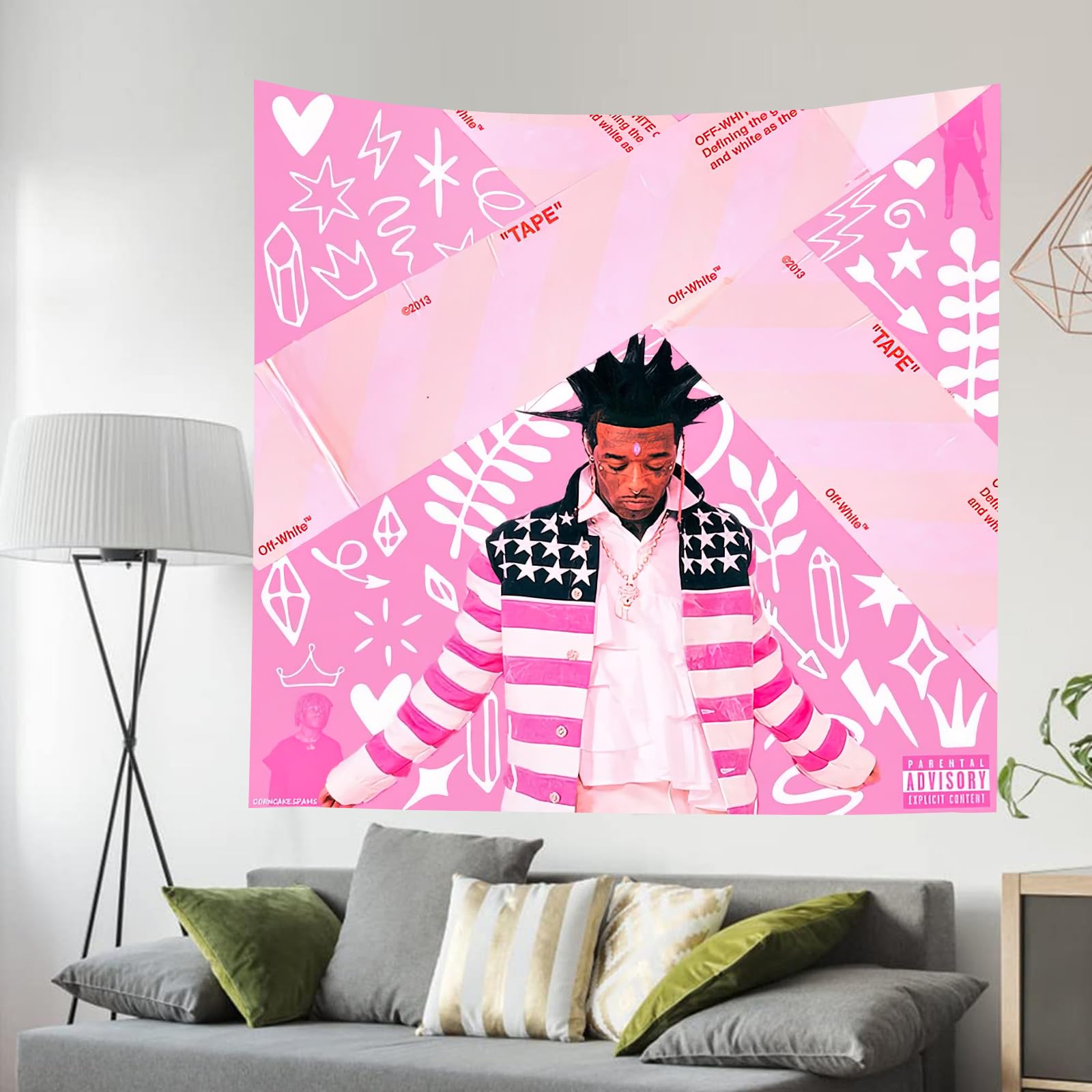 Amazon.com: Rsefly Pink Tape Uzi Rapper Tapestry - Music Album