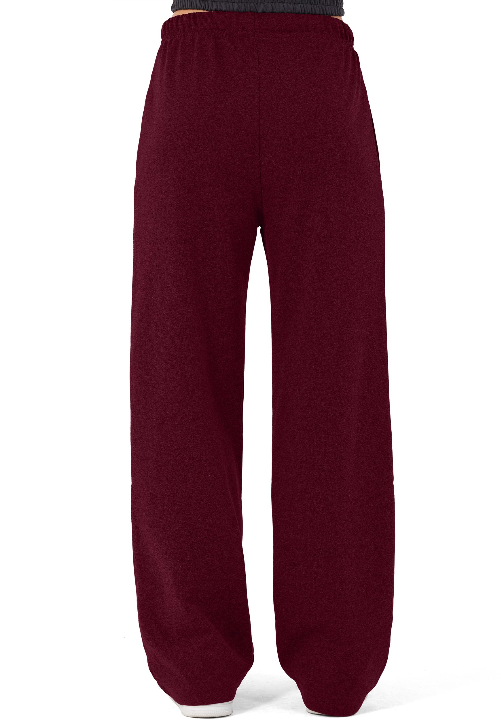 ROSS CAMP Pantalones de chándal para mujer, de algodón, largos, de entrenamiento, pantalones de correr, cómodos, pantalones de chándal de pierna ancha con cintura elástica, pantalones de yoga