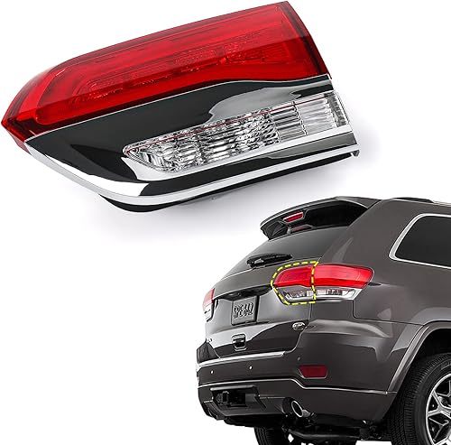 Miniatura 17 de Huray Luz trasera exterior izquierda para Jeep Grand Cherokee 2014-2021 accesorio de reemplazo de montaje de la lámpara trasera del lado del LH