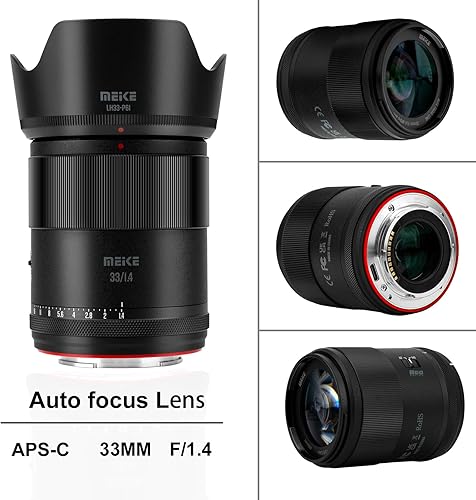 Meike 33mm F1.4 Weitwinkel APS-C AF STM Objektiv Autofokus — šoninis vaizdas