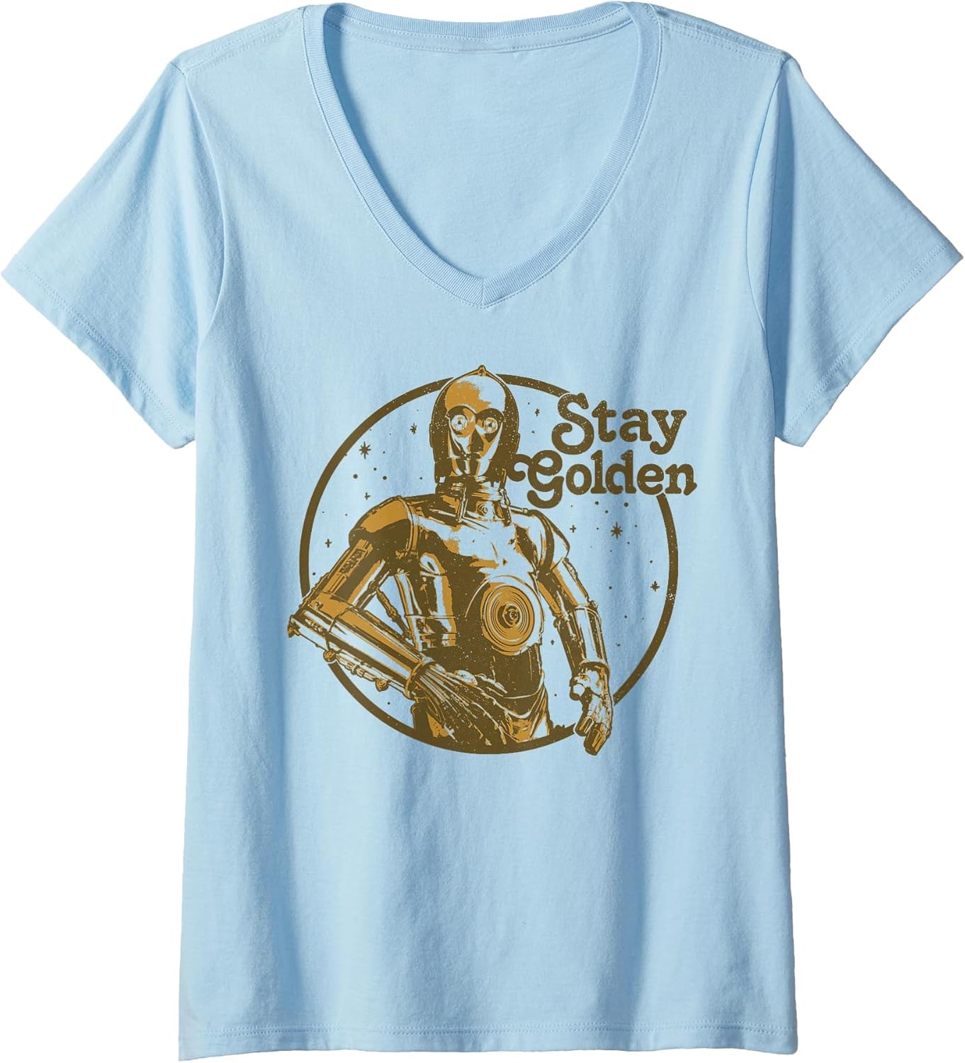 Women's Star Wars C-3PO Golden Star V-Neck T-Shirt