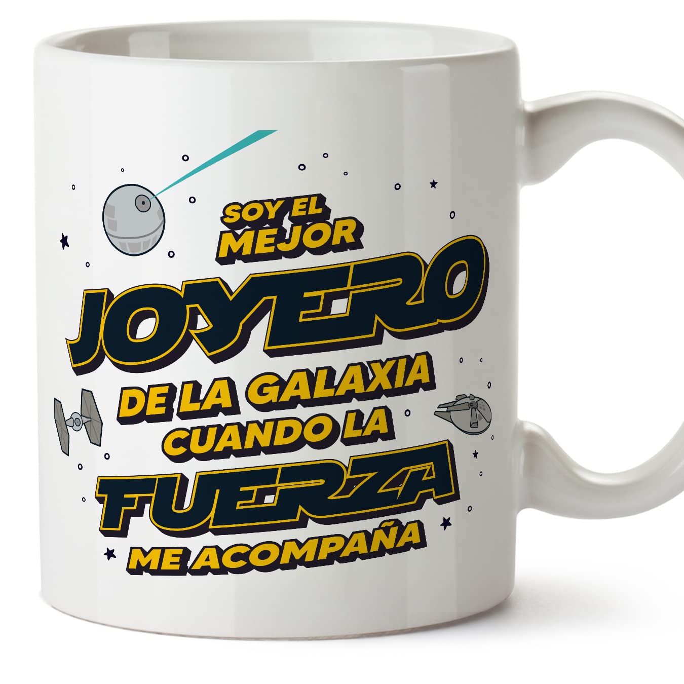 MUGFFINS Tazas para JEFE hombre - En Español - Mejor de la Galaxia Cuando Fuerza me Acompaña - 11 oz / 330 ml - Regalo original y divertido — view 241