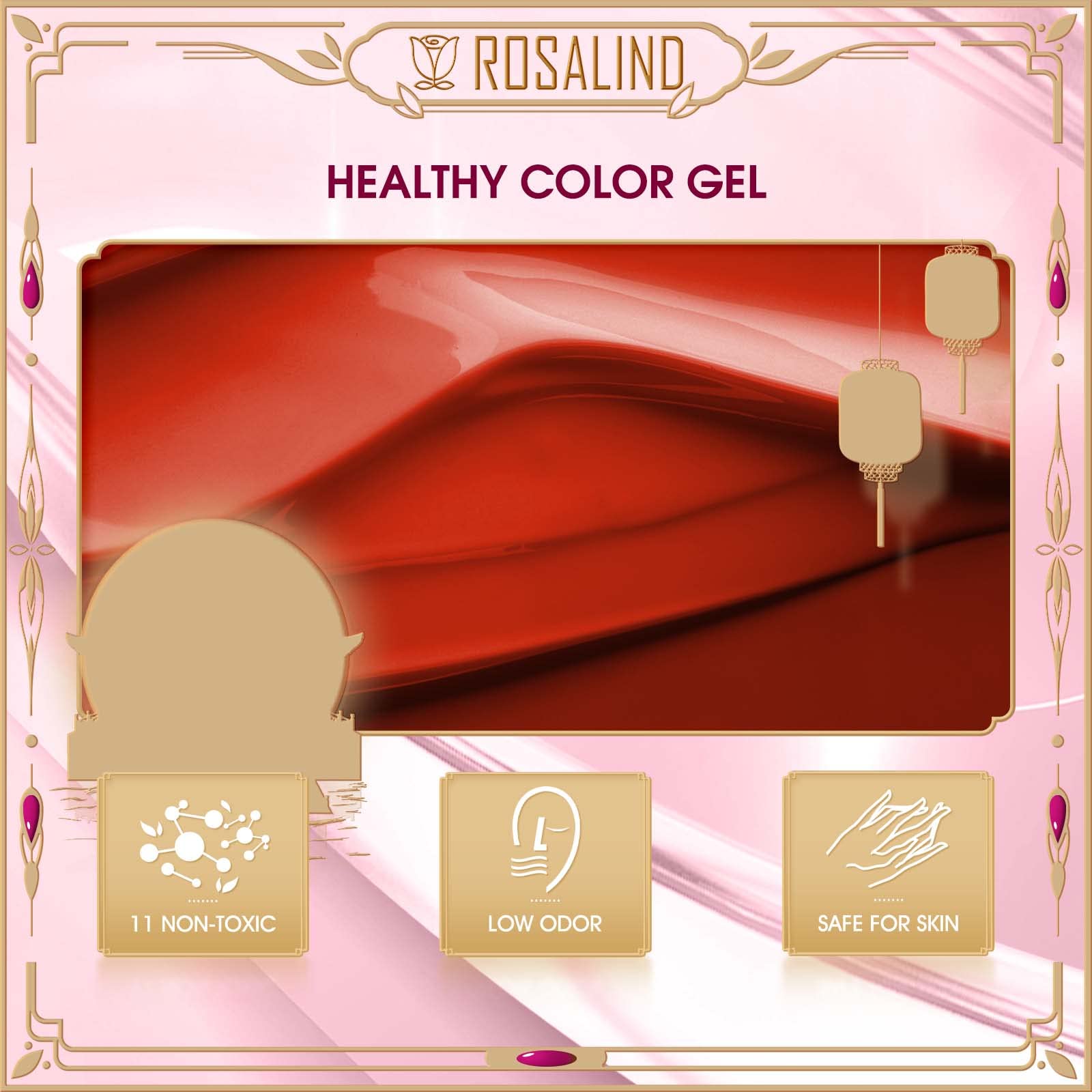 ROSALIND Esmaltes Semipermanentes Rojo Rosa Rosa Claro Morado Oscuro 6 Colores Kit Pintauñas Semipermanentes Uñas de Gel UV LED Esmaltes en Gel Nail Polish Esmalte Uñas Valentín