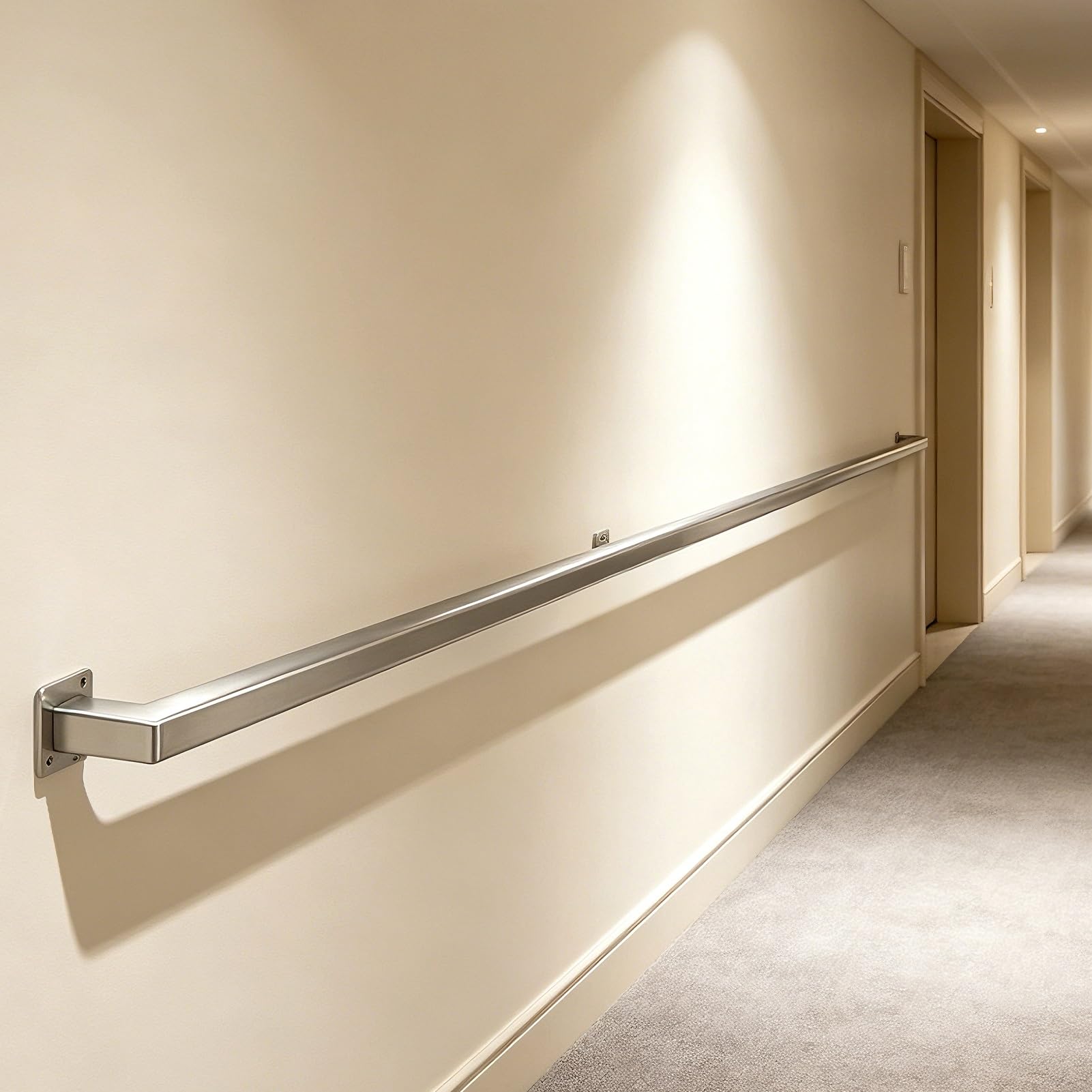 Fkxsxaz Women's Handrails For Corridor, Stainless Steel Handrail With Brackets, Banister Rail Support Kit Outdoor/Indoor Stairs, Loft, Porch, Garage & Deck Hand (30-600Cm)(16Ft/4.8M)