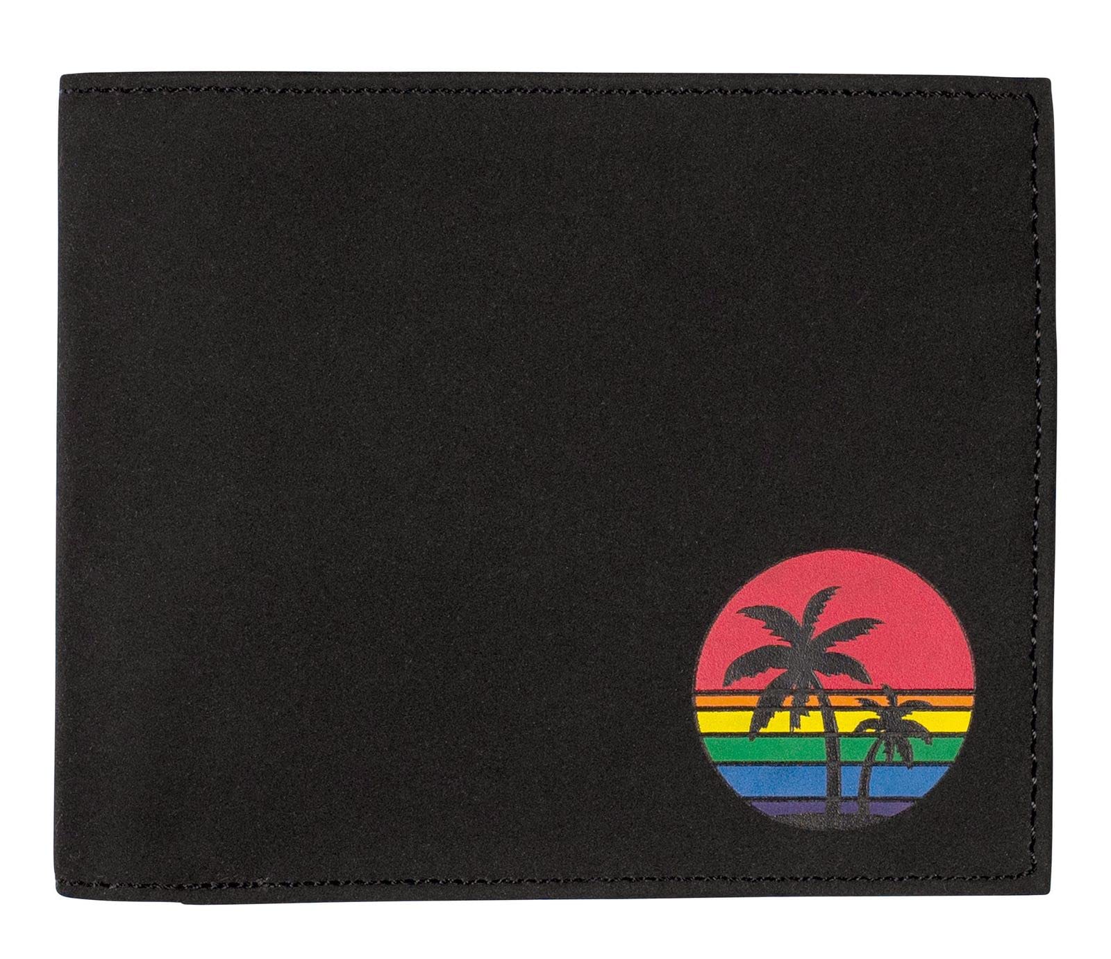 OxmoxNew Cryptan Rainbow Palms Transverse Wallet, Rainbow Palms
