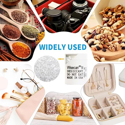 Miniatura 6 de Wisecan - Paquete de 100 recipientes de gel de sílice, cápsulas de gel de sílice, cápsulas desecantes, absorbentes de humedad para almacenamiento de
