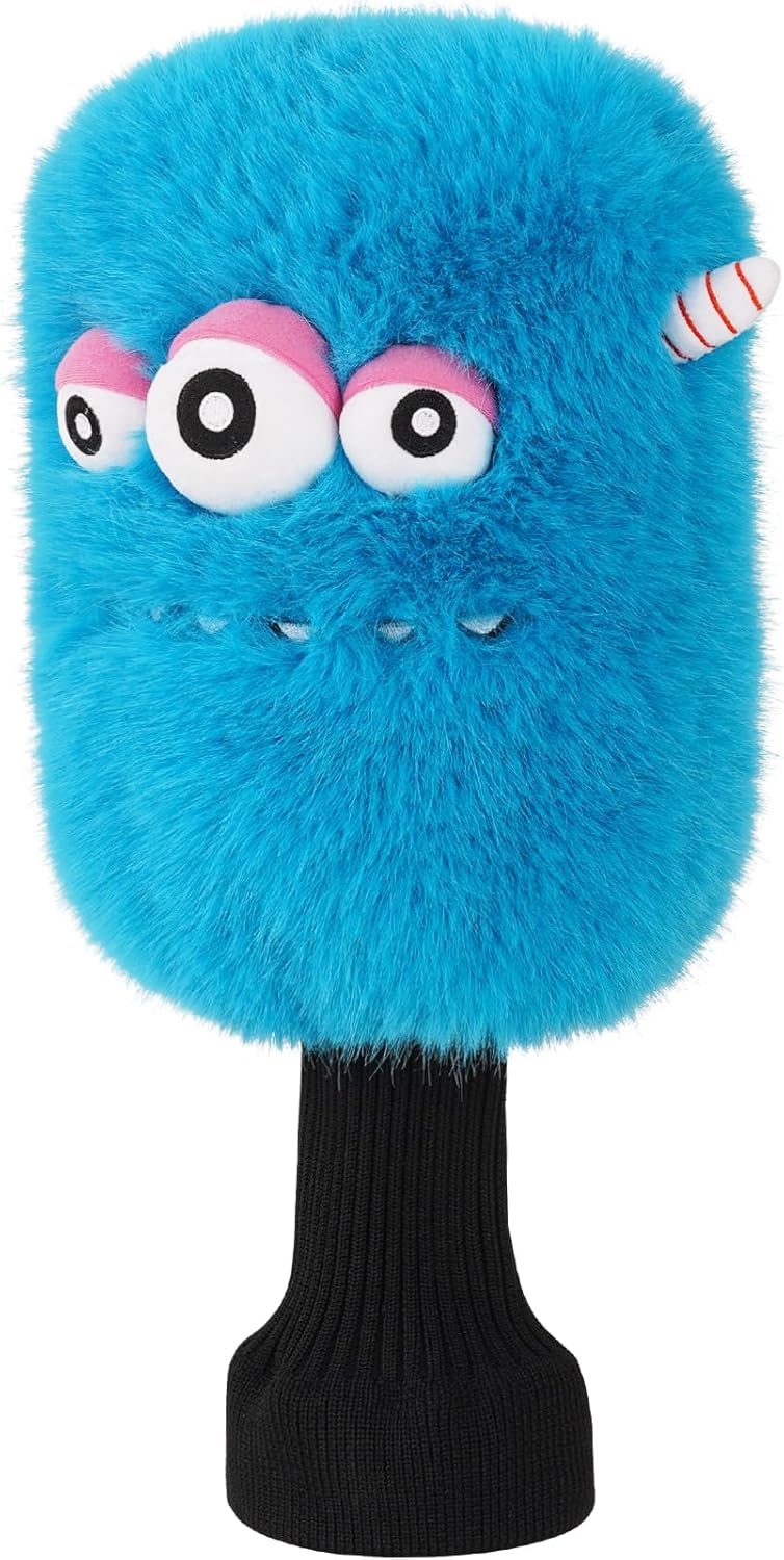 Big Teeth Monsters Family Golf Head Covers Driver Headcover, Soft Fur Flush Golf Club Headcover for Fairway Wood Hybrid Animal Headcovers Covers, Funny Putter Cover for Men and Women Golfer