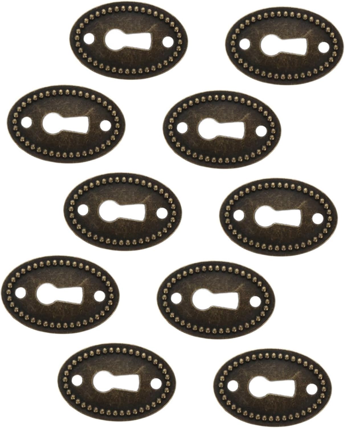 DOITOOL 50pcs Vintage Oval Keyhole Cover Plates 38x25mm Zinc Alloy Decorative Escutcheon for Cabinet Doors, Dresser Drawers, and Desk Furniture Hardware Replacement