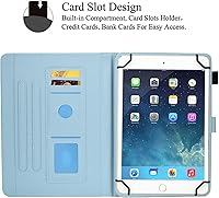 Vista 5 de Funda universal para tablet Android de 10 10.1 pulgadas para iPad, funda con soporte de visión multiángulo, funda protectora de piel sintética Playa