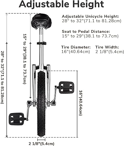 Miniatura 5 de ZeHuoGe 16" Unicycle Excelente Manganeso Marco de Acero de Manganeso Protección Mute Cojinete de EE.UU. Entrega