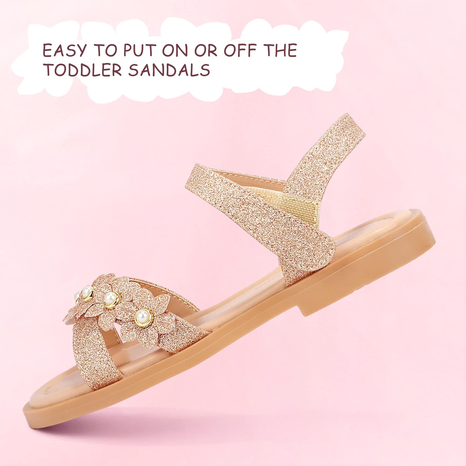 PANDANINJIA Elva Girls Sandals Open Toe Cute Flats Dress Sandals Cross Strappy Summer Shoes Toddler/Little Kid/Big Kid - Image 5