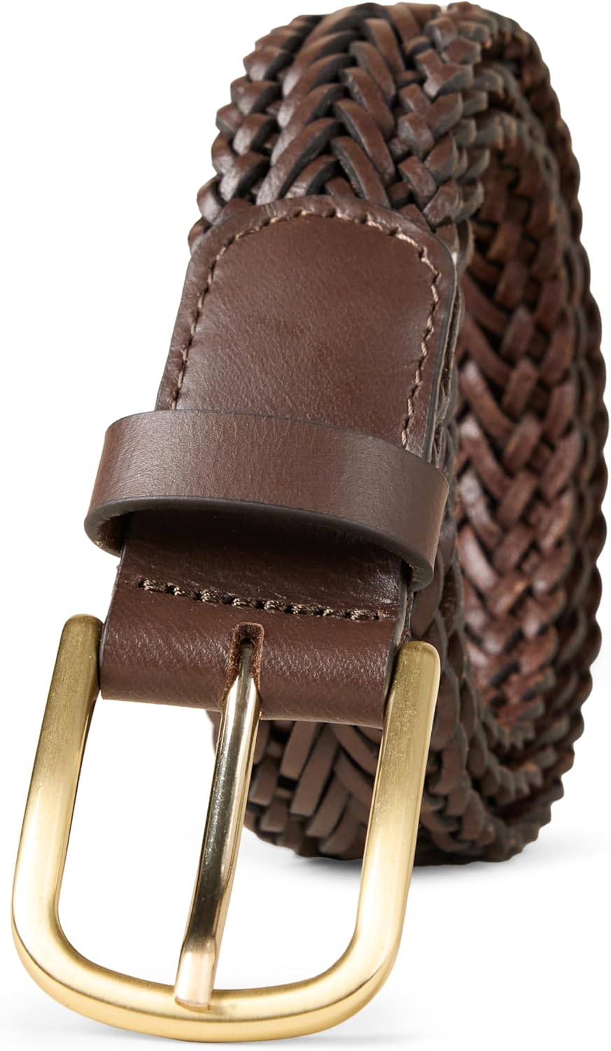 Amazon Essentials Women's Leather Woven Belt