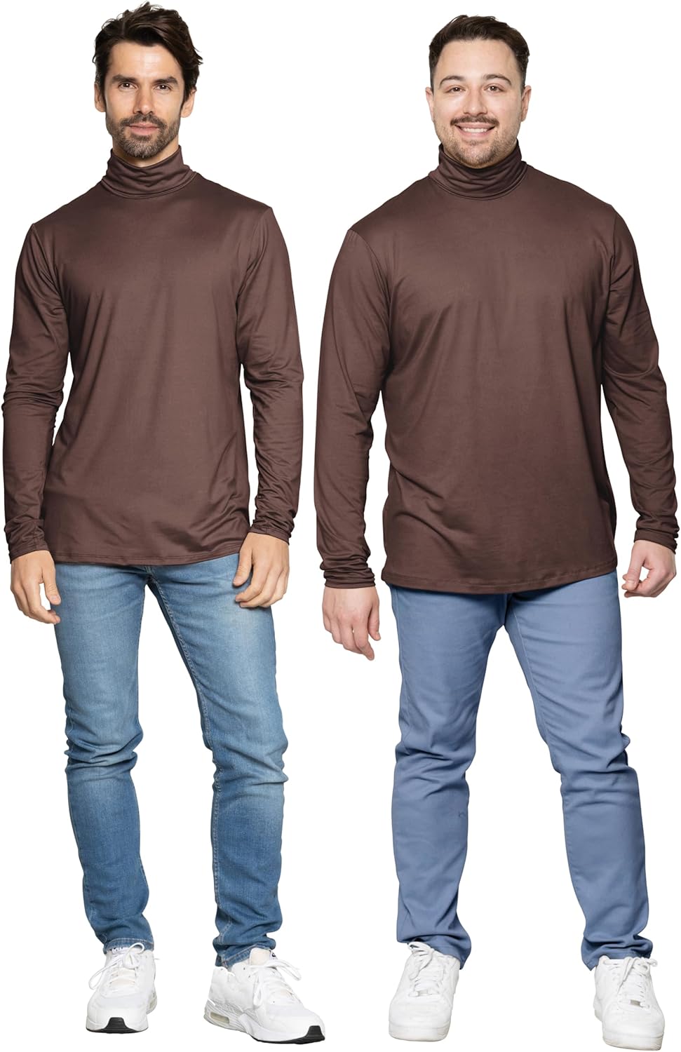 STRETCH IS COMFORT Men's Oh So Soft Long Sleeve Top Crew Neck and Turtleneck | Small - 3X - Image 2