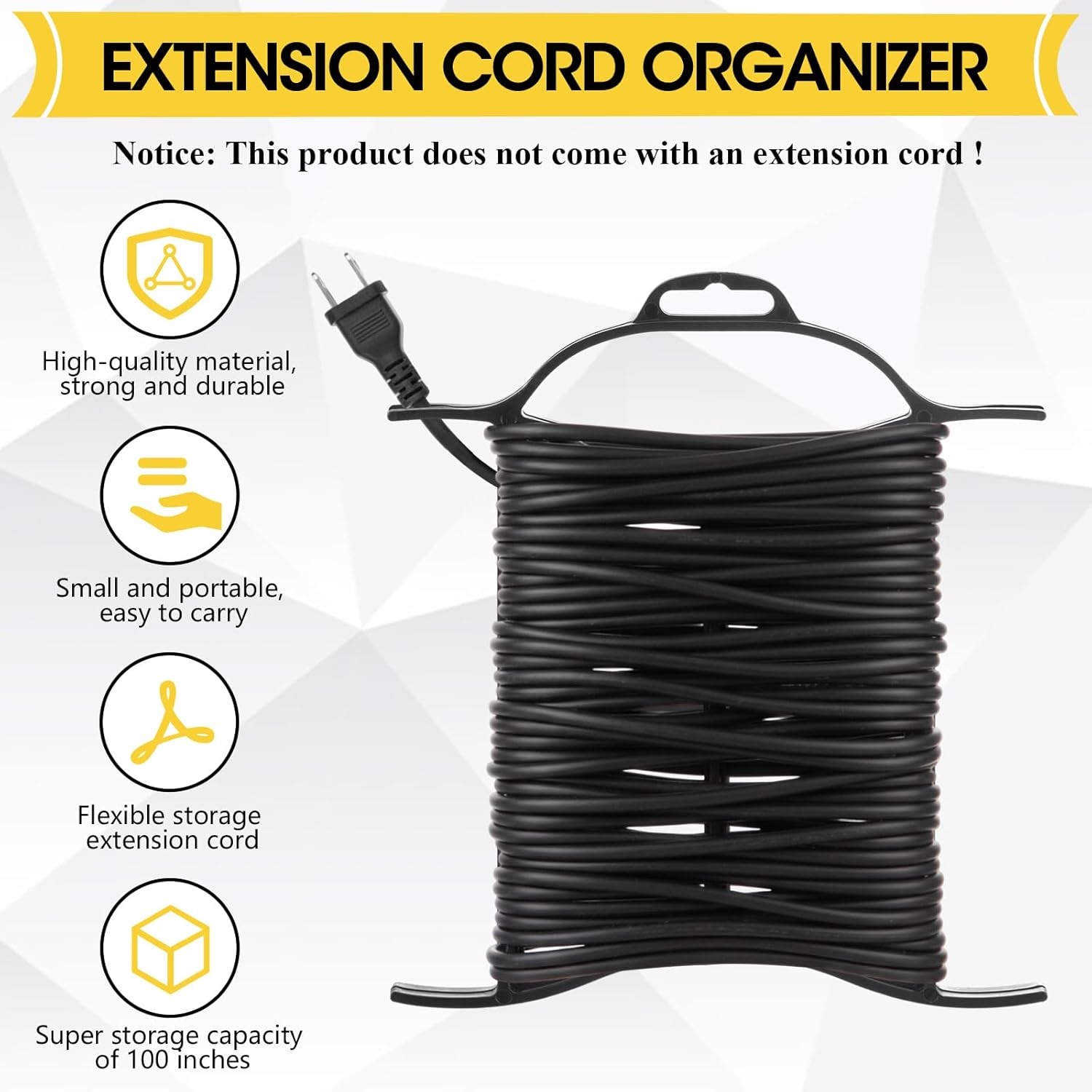 Ripeng 6 Pcs Light-Duty Extension Cord Holder, Hangable Rope Winder Fits Light Duty Cord, Small Cable Organizer Reel for Indoor Extension Cords, LED String Lights, Ethernet & Thin Rope