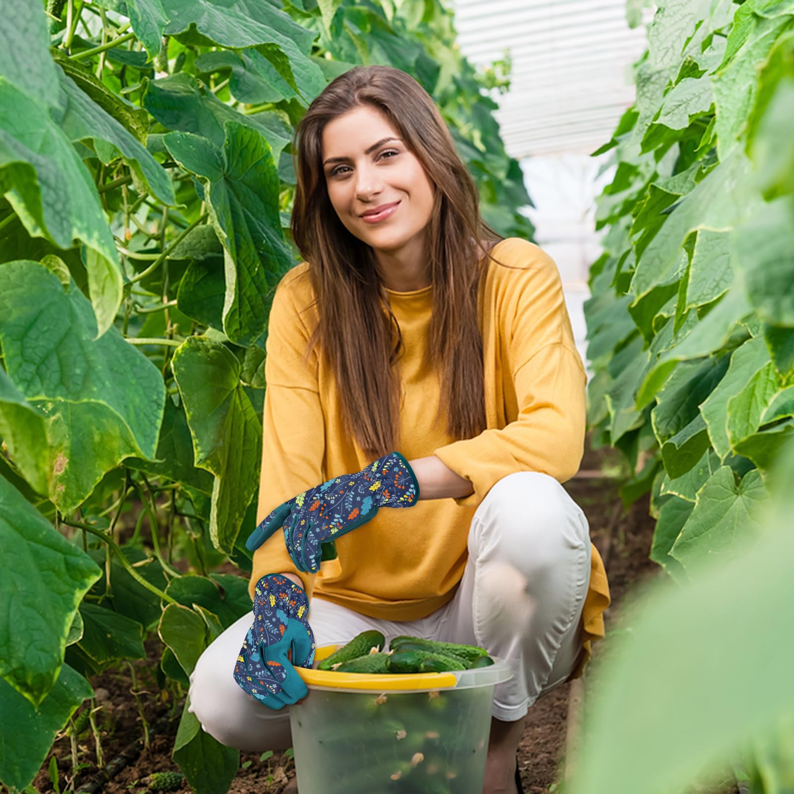 Gartenhandschuhe für Damen aus Leder, robuste Gartenhandschuhe, Geschenke, Arbeitshandschuhe zum Pflanzen, Beschneiden