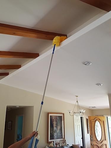 Miniatura 9 de Feather Microfiber Plus Nylon Static Cobweb Duster  Alcanza hasta 20 pies  Kit de plumero Webster de ventilador de techo extensible de 3 niveles