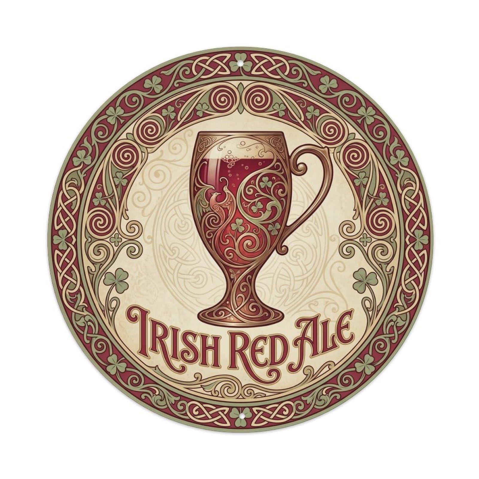 Irish Red Ale Rustic Beer Brewery Culture Malt Roast Metal Tin Sign
