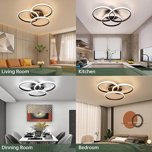 Miniatura 5 de Vloitgol Lámpara de techo LED, lámpara de techo LED moderna regulable con control remoto, 3000K-6500K lámpara de techo empotrada para dormitorio,