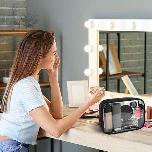 Miniatura 8 de Moyad Bolsa de aseo transparente aprobada por la TSA, tamaño de cuarto de galón 3-1-1, bolsa para artículos de tocador para viajes, bolsas de