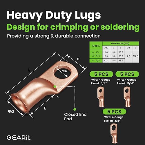 Miniatura 10 de GearIT Cable de calibre 4 (25 pies cada uno, negrorojo translúcido) de aluminio revestido de cobre CCA  Cable automotriz primario de