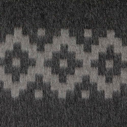 Miniatura 3 de Manta gruesa de lana de alpaca pesada para acampar al aire libre en interiores, diseño étnico suave de Perú (gris oscuro, gris suave, tamaño queen)