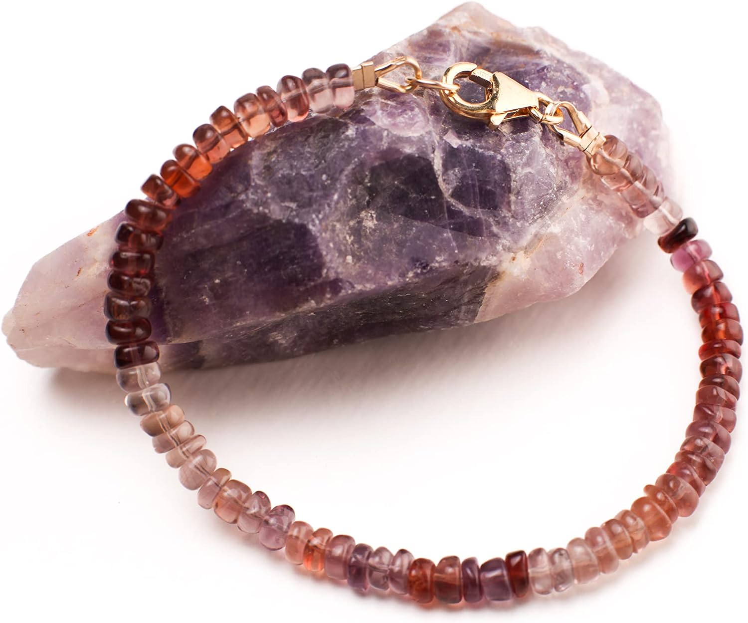 Imperial Topaz shaded smooth roundel 4.5mm roundel coffee brown shaded Gemstone in 925 Sterling Silver,14K Gold Filled bracelet gift. Chakra