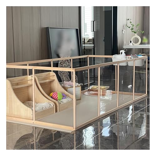 ZHENGQIAN Valla Perros,Barrera for Perros de 8 Paneles Barrera de Seguridad,Parque for Perros Transparente…