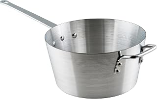 Winco Heavy-Duty Aluminum Tapered Sauce Pan with Helper Handle, 3mm, 7 Quart