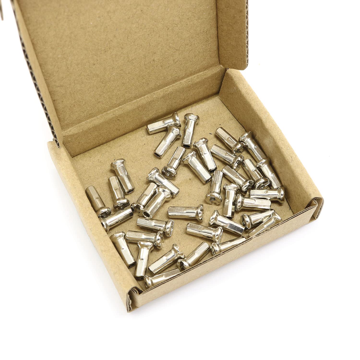 36pcs Mountain Bike Spoke Cap 12mm Spoke Nipples Silver Wheel Spoke Nipples Decor for 14G Mountain Road Bicycles