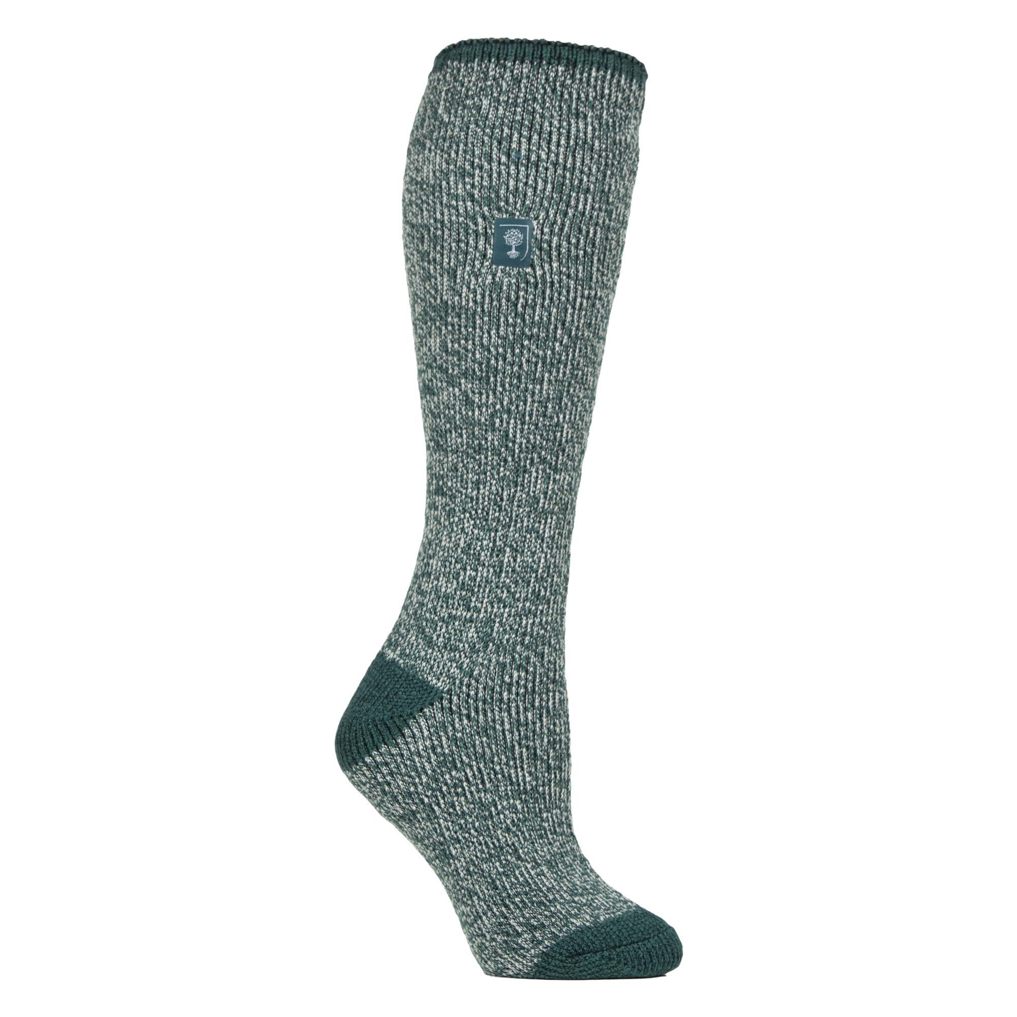 HEAT HOLDERS Womens Thermal Welly Socks Long Knee High Thick Brushed Inner Boot Socks (4-8, Teal Green Twist)