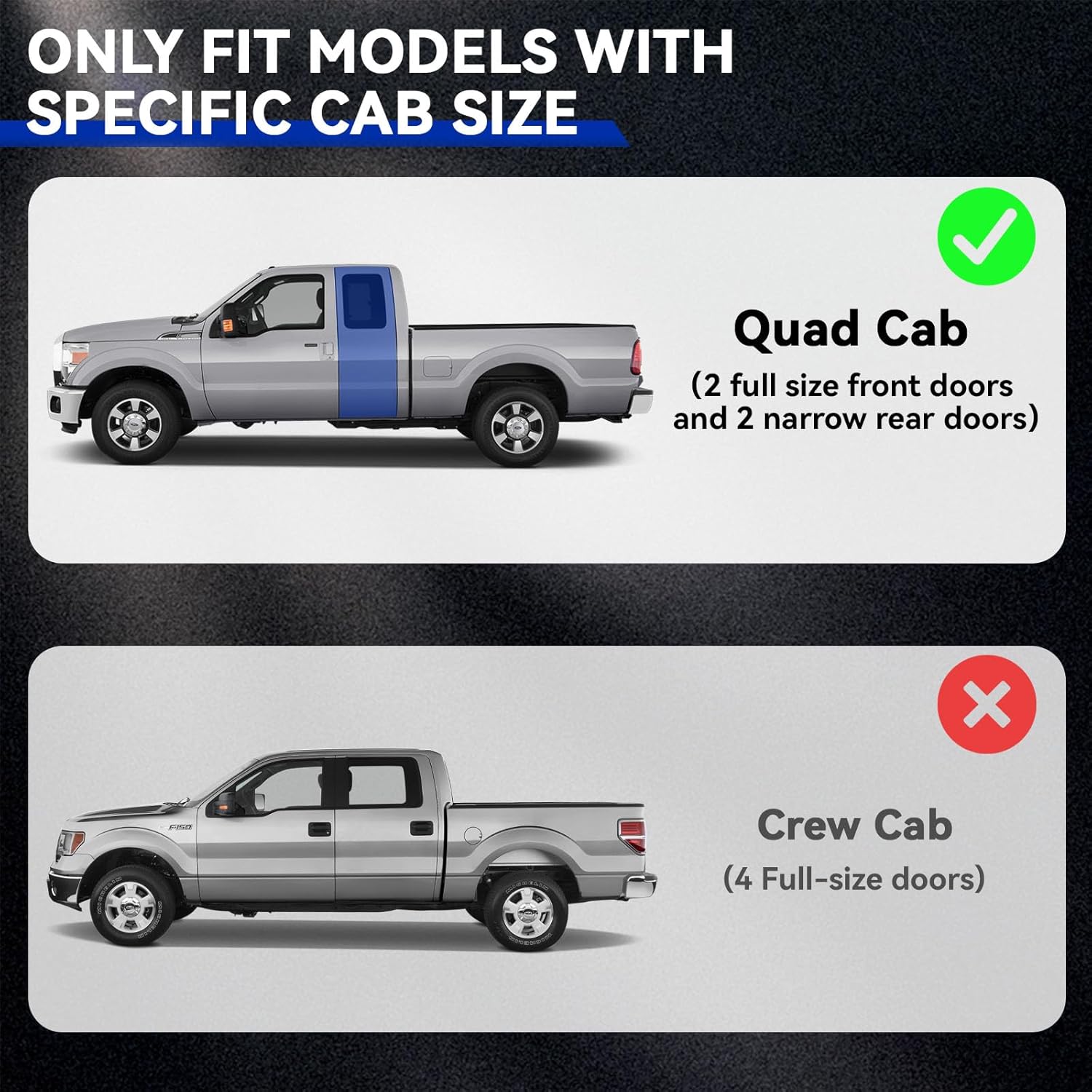 6.5" Running Boards Compatible with Dodge Ram 1500 2019-2025 Quad Cab (Only Fit New Body Style),Side Steps for Truck, Black Aluminum Alloy Nerf Bars