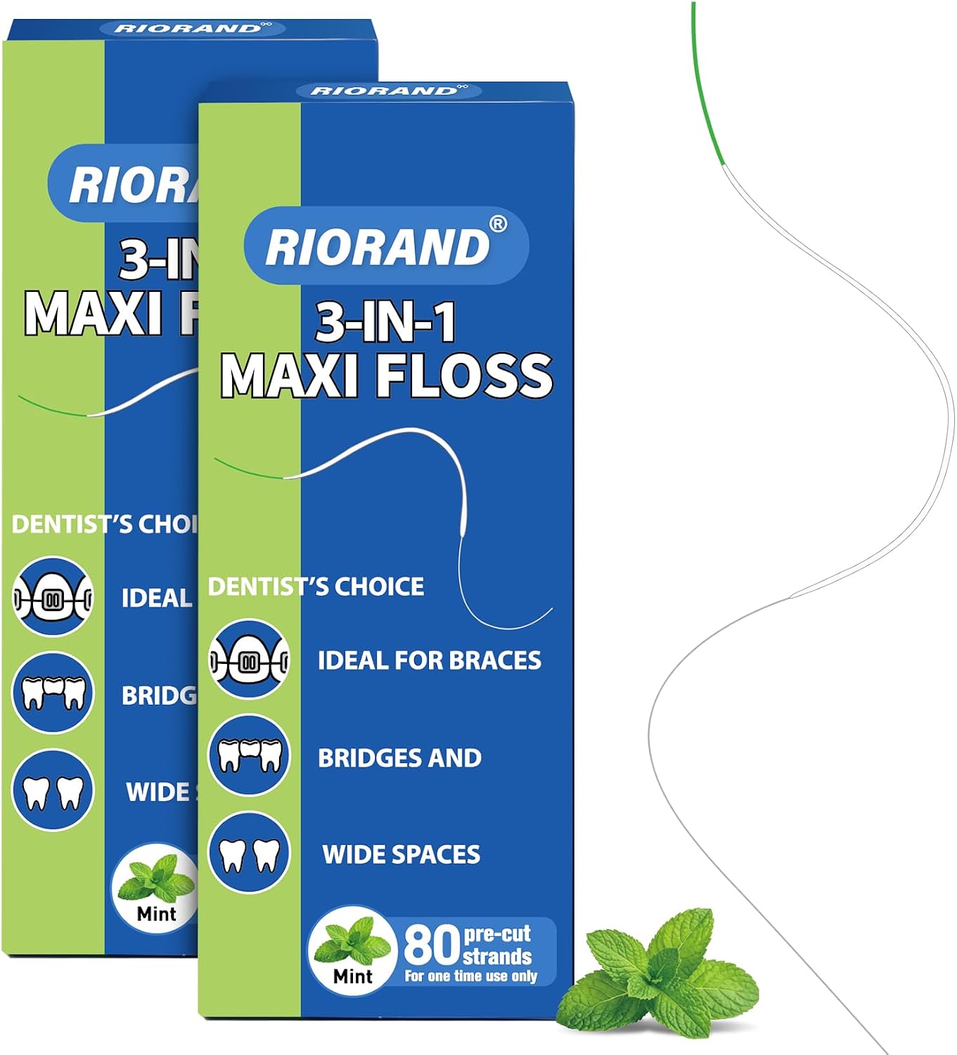 RioRand 3-in-1 Orthodontic Floss Threaders for Braces, Bridges & Implants