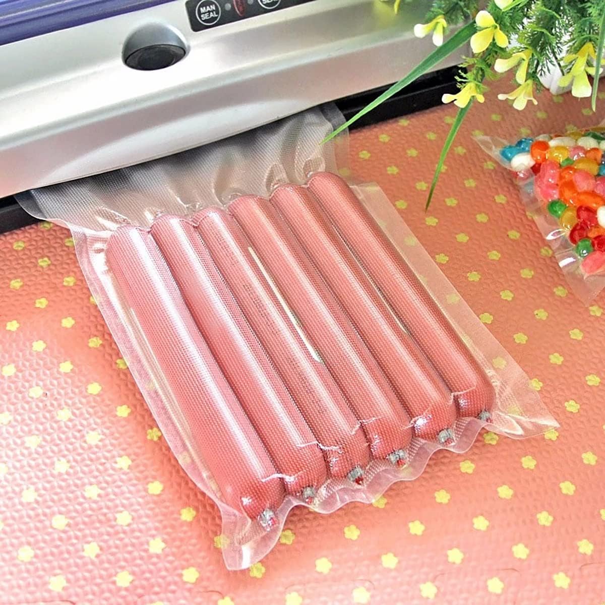 ECYC Ltd 100 Pcs 7.87x9.84 inch Vacuum Sealer Bags, BPA Free Vacuum Sealer Pre-Cut Bags for Food Preservation, Sous Vide
